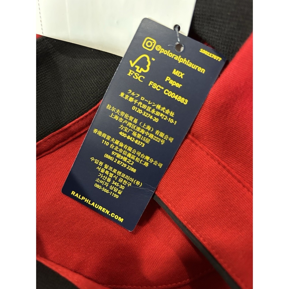 Polo Ralph Lauren Black Pony Classics Sweatshirt Snap Red Size LT New With Tags - Picture 15 of 16